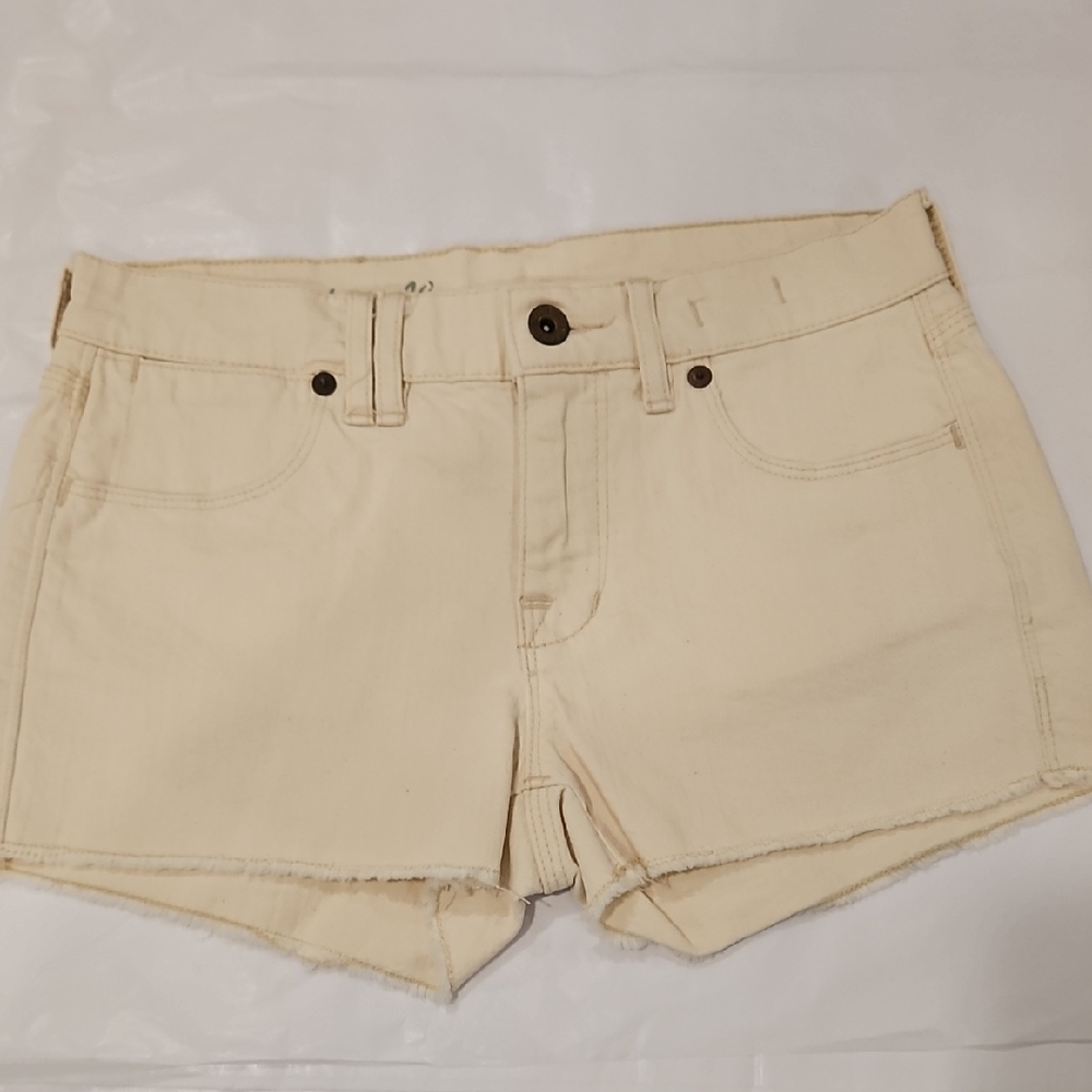 Madewell Cream Denim Cutoff Shorts